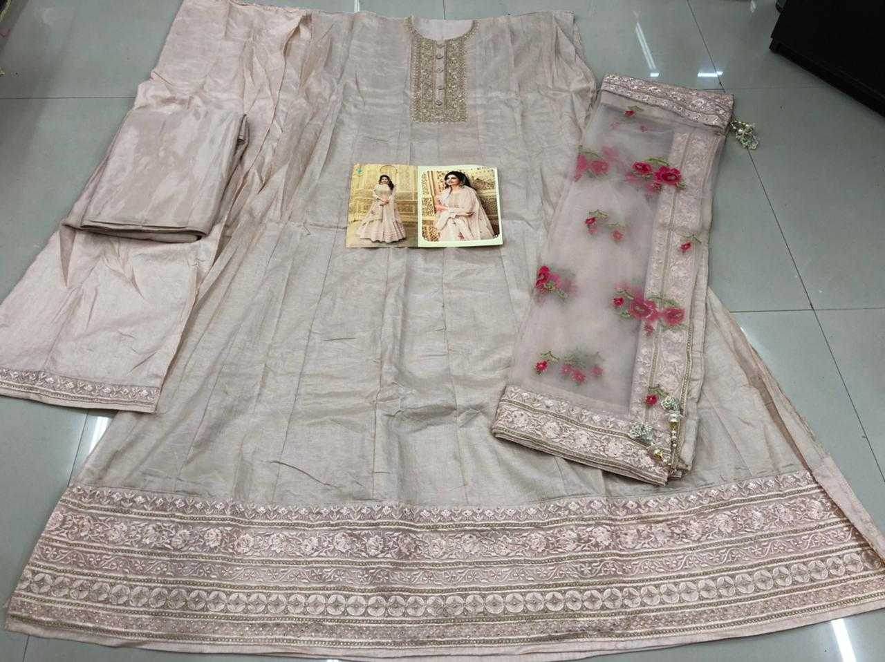 Silk Embroidery Gown With Dupatta - MYLUXURY LANE ENTERPRISE